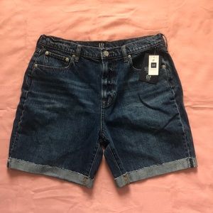 New Gap Denim Indigo Rolled Hem 6 Inch Shorts